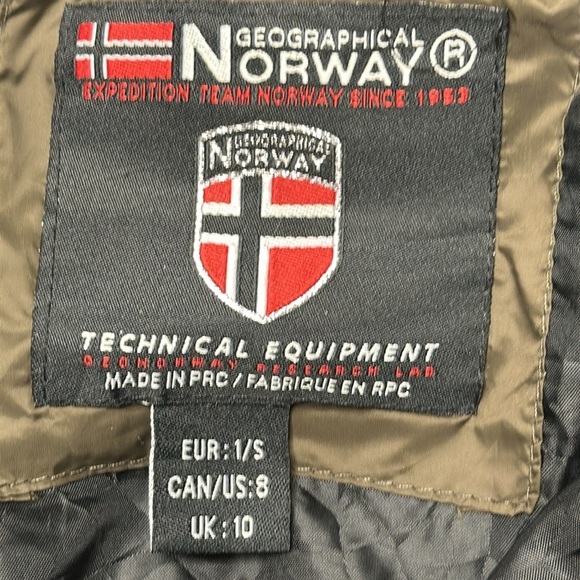 Geographical Norway Olive Green Ladies Puffer Jacket SZ US 8 - Picture 2 of 10